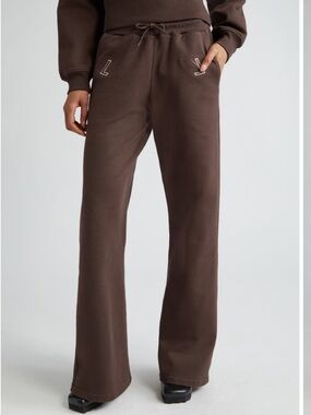 Luar Dark Brown Logo Window Drawstring Sweatpants Small NWT